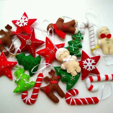 Мастер-класс "Елочные игрушки из фетра"